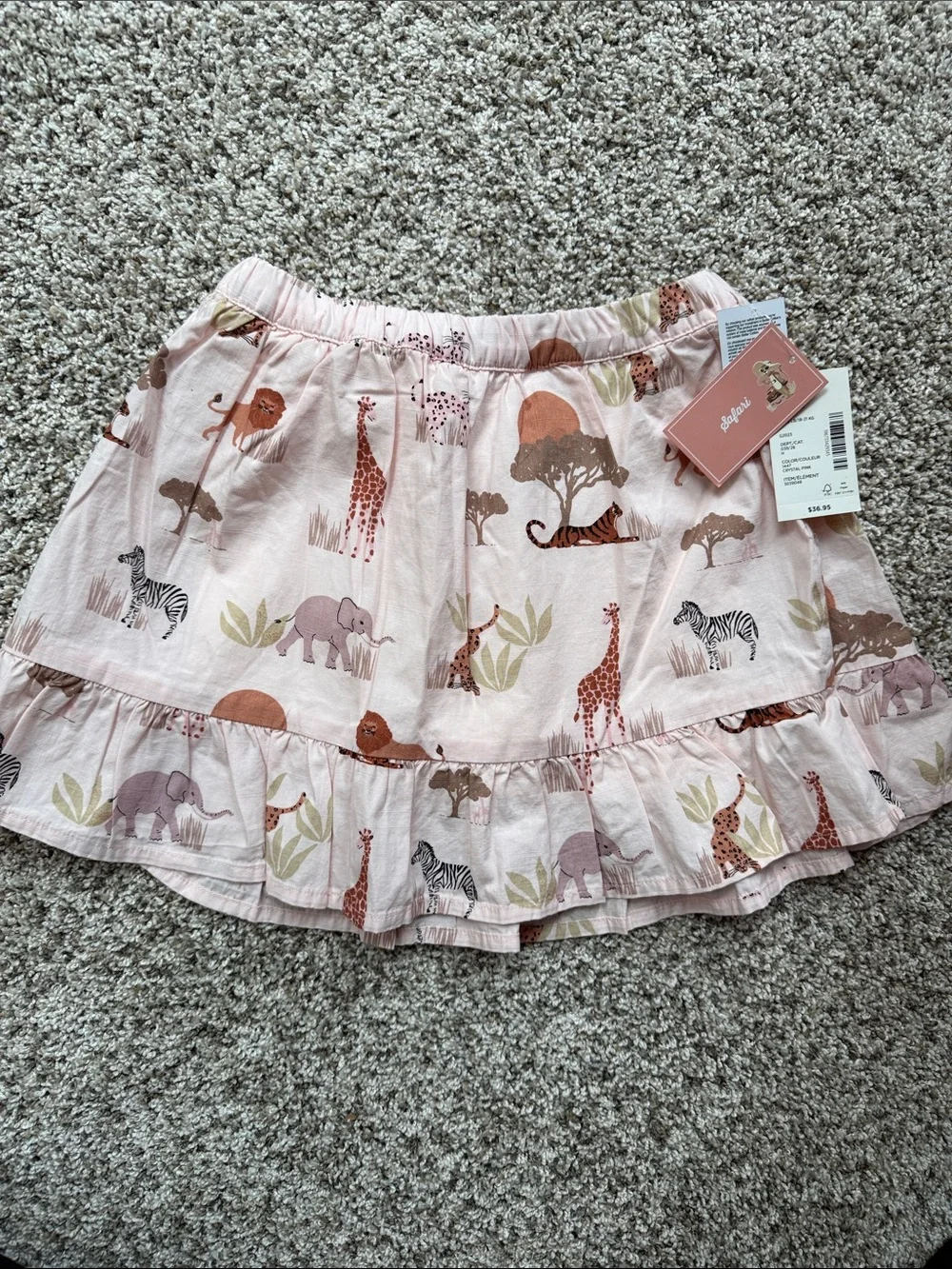 NWT Gymboree Pink Safari Animal Ruffle Hem Skort size 5T